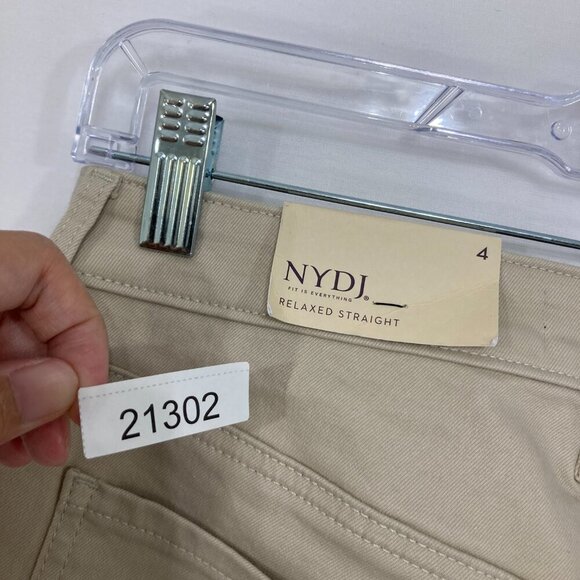 New NYDJ size 4 Cream Tan Relaxed Straight Leg Jeans - Picture 11 of 11